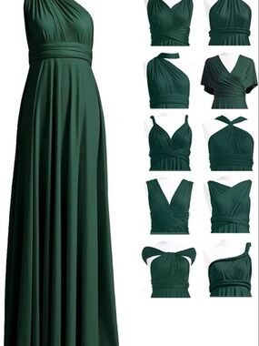 Lulu's Dark Green Convertible Maxi Dress